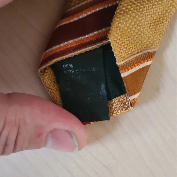 🇩🇪HUGO BOSS tie, striped, yellow and burgundy - Picture 8 of 11